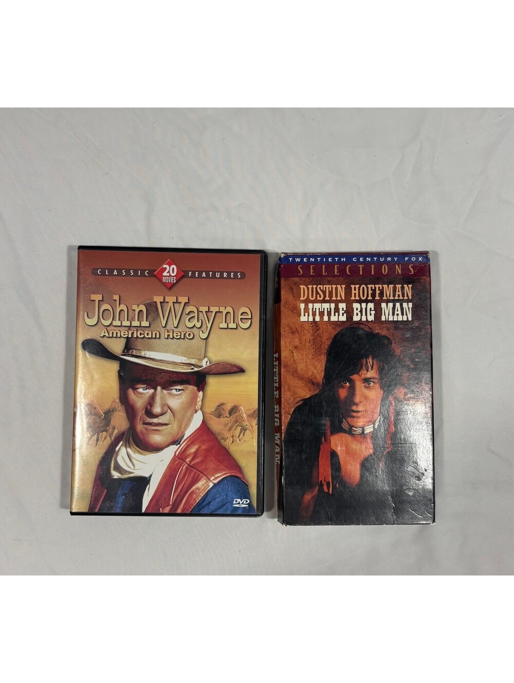 John Wayne American Hero DVD & Dustin Hoffman Little Big Man Cassette